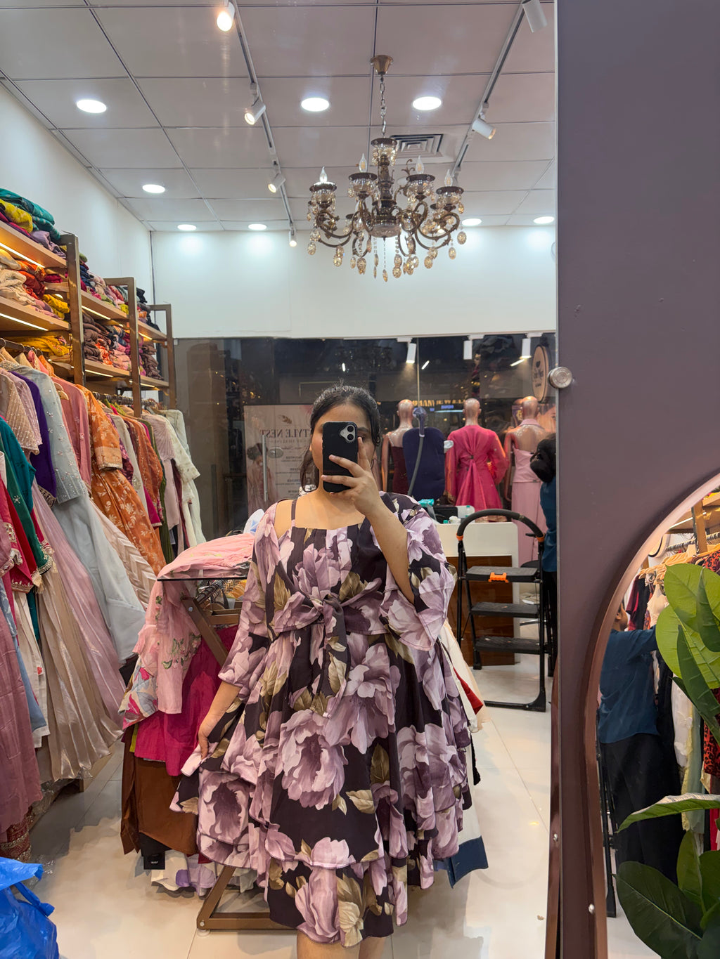 Floral Dress With Shrug| 2 pcs Set Dress|P-04