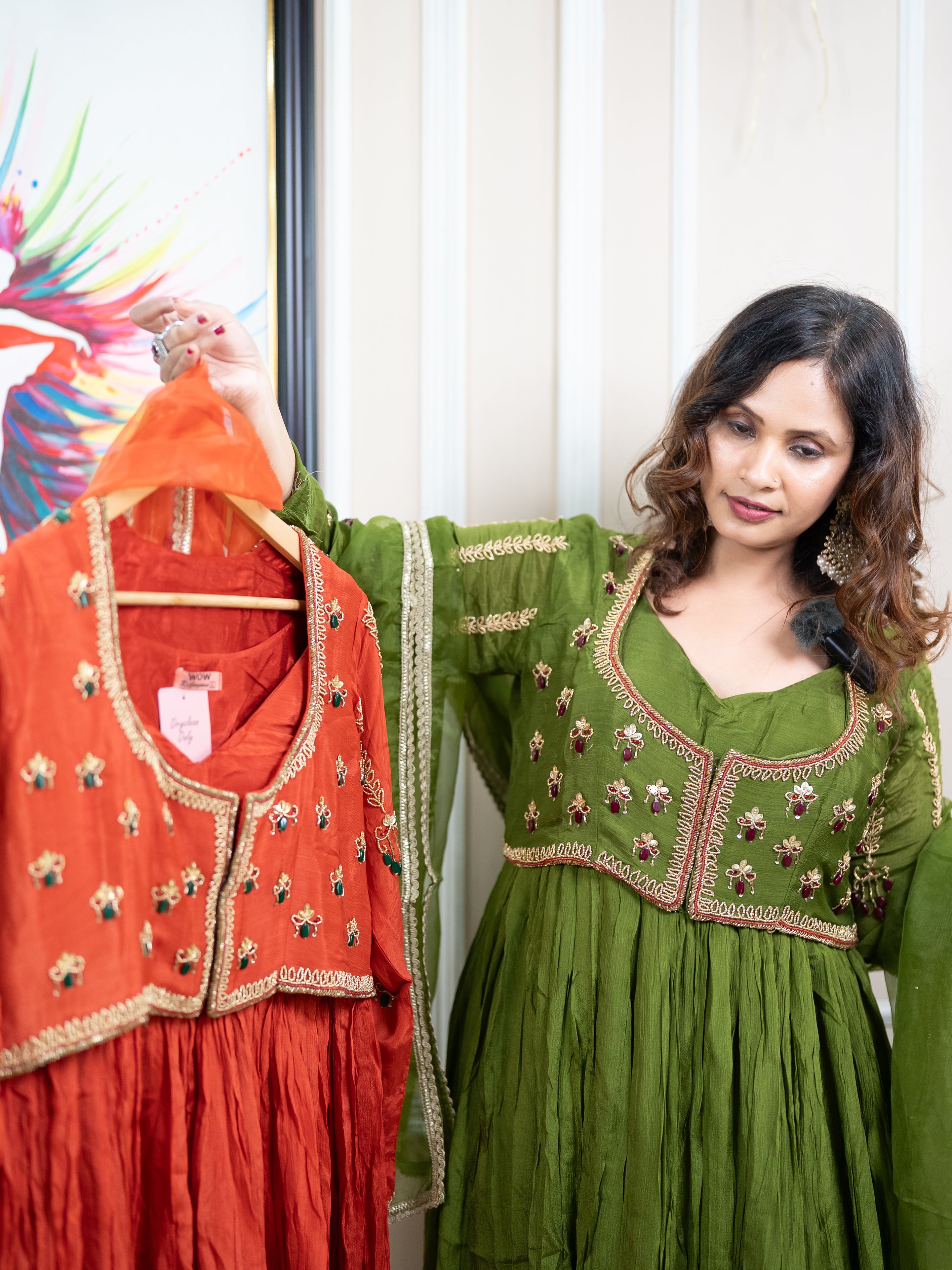 Long Gown With Heavy jacket work | Ethnic Gown
