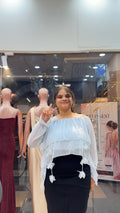 Sheer Ruffle Overlay Top| P-18