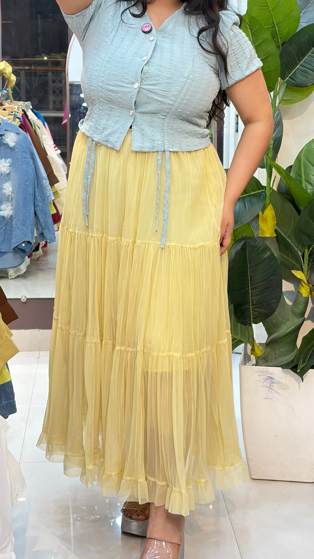 Flared Skirt|Yellow Skirt