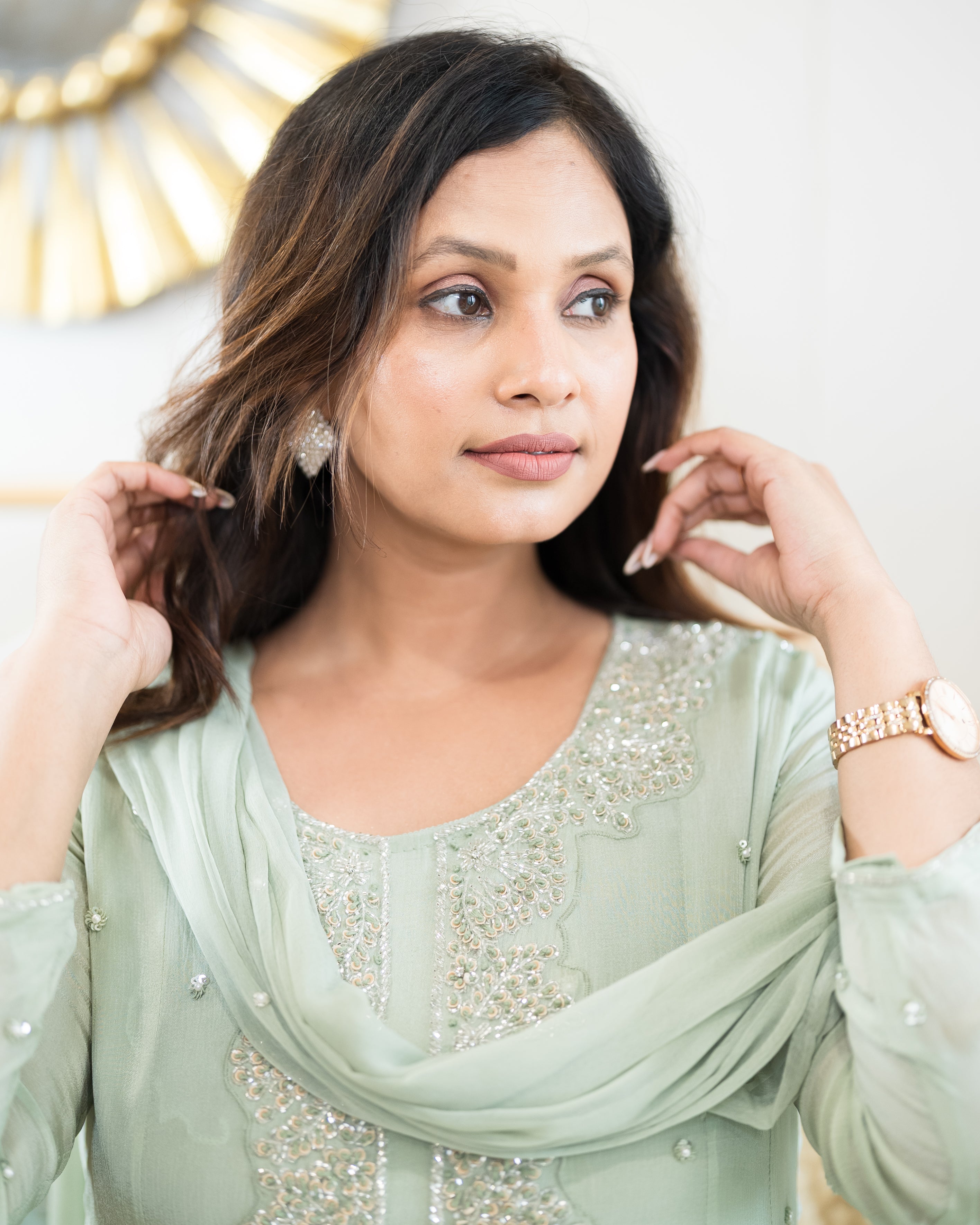 Mint Elegance Anarkali Set