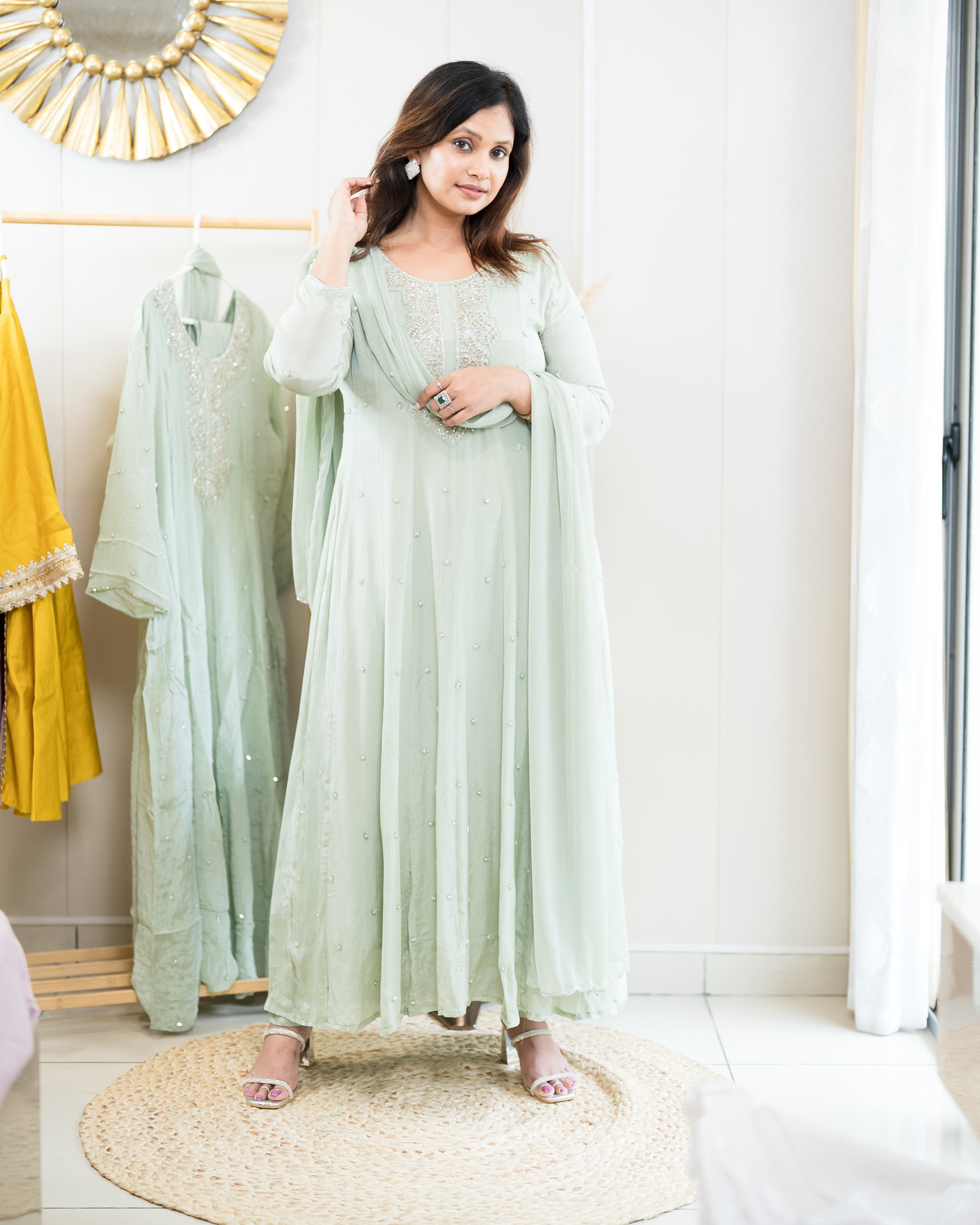 Mint Elegance Anarkali Set
