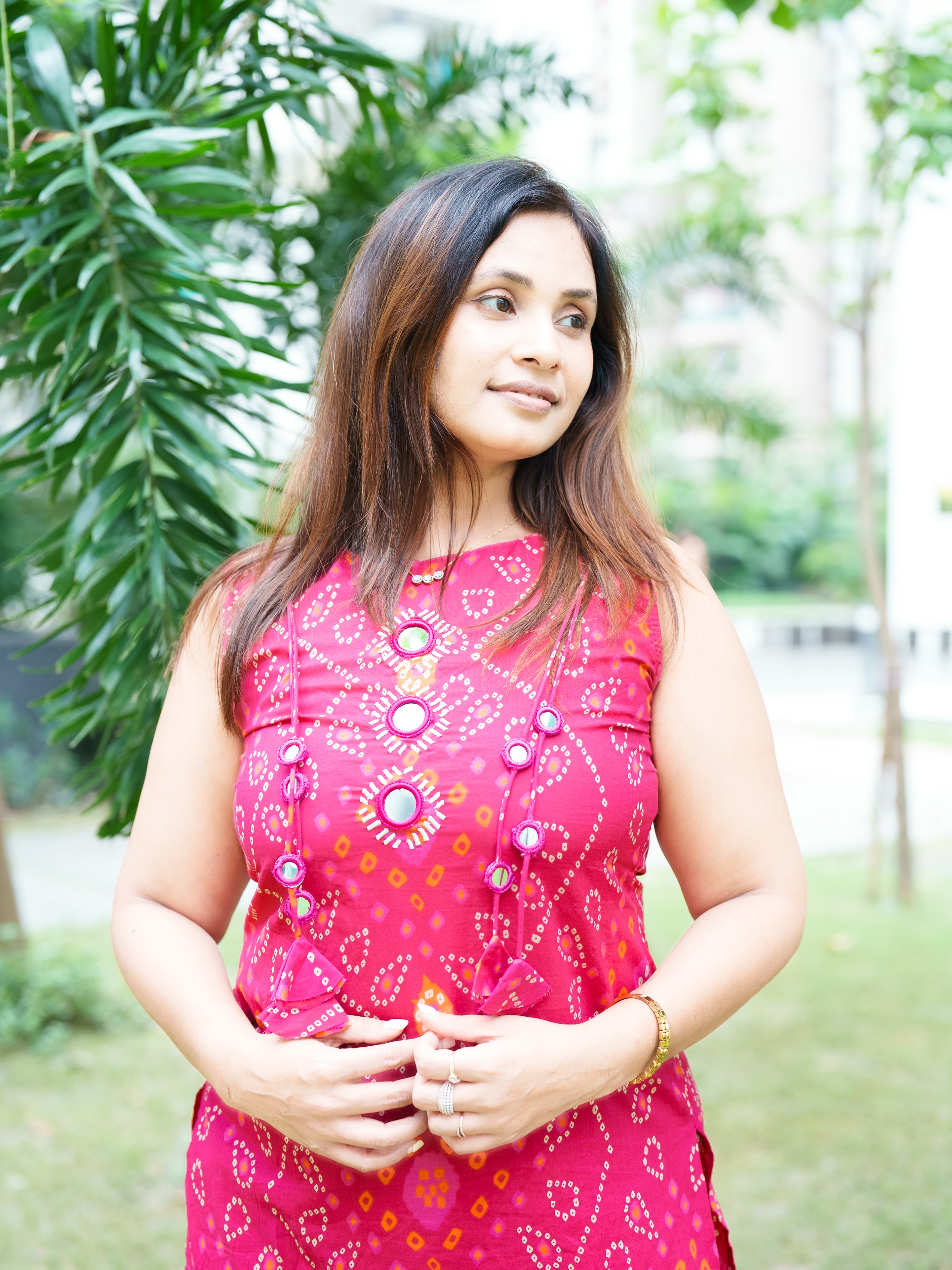 Gulaabi Bandhej Chic Set