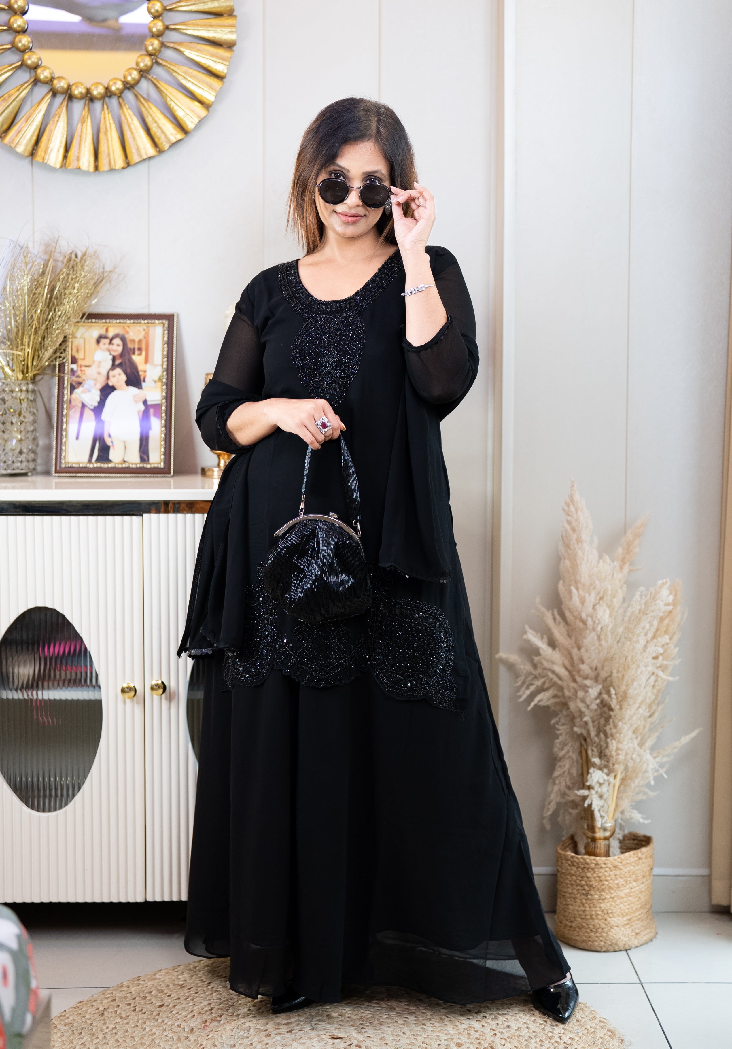 Krishnaa Noir Georgette Set