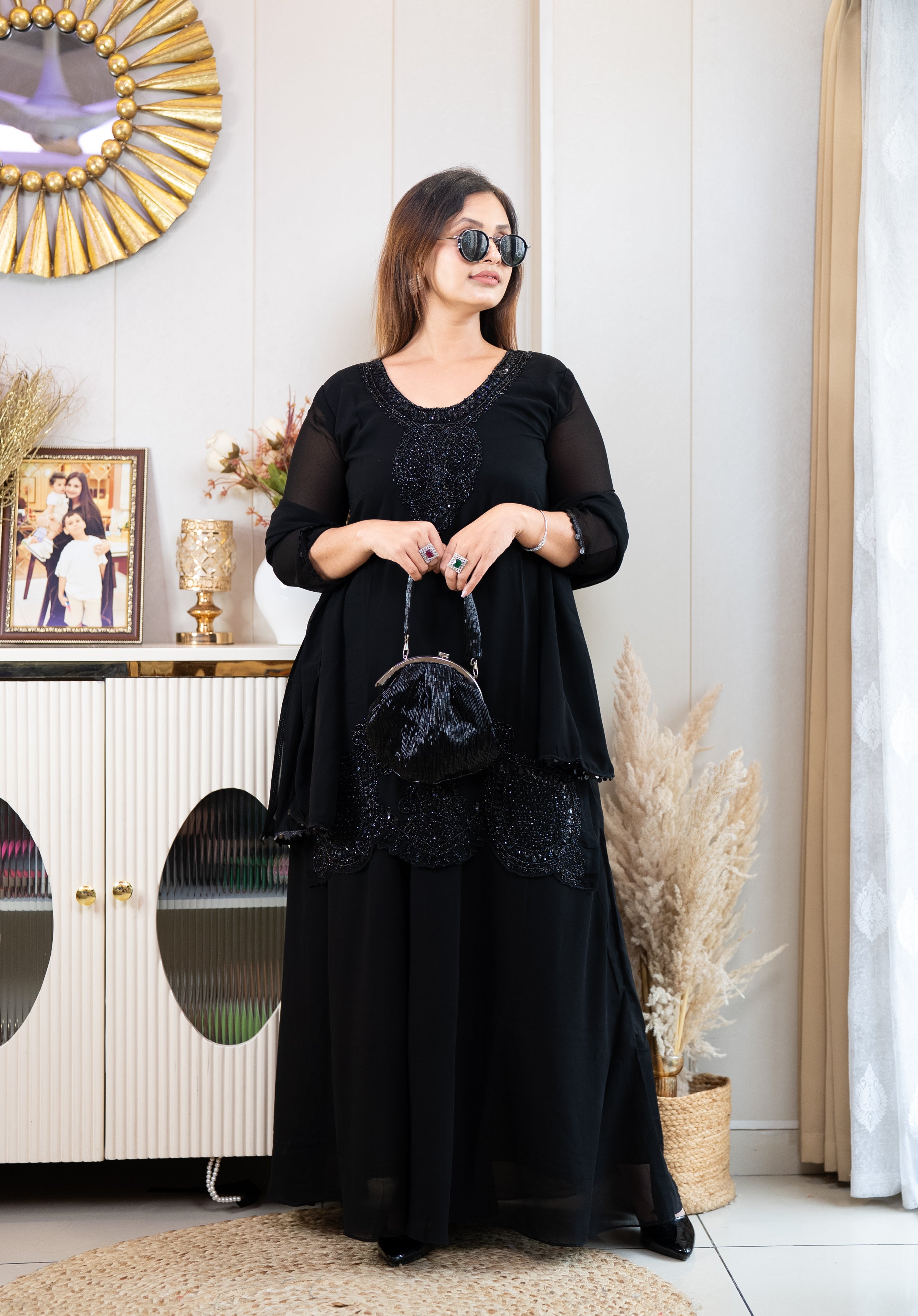 Krishnaa Noir Georgette Set