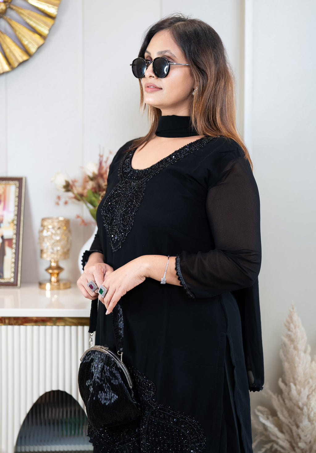 Krishnaa Noir Georgette Set