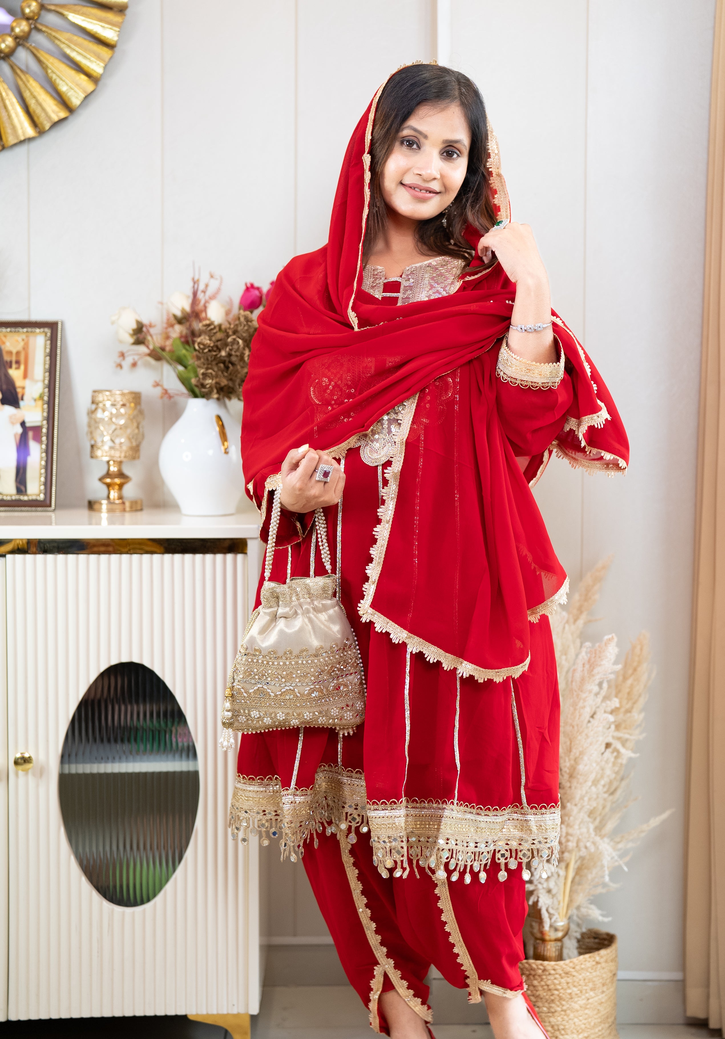 Scarlet Elegance Kurta Set
