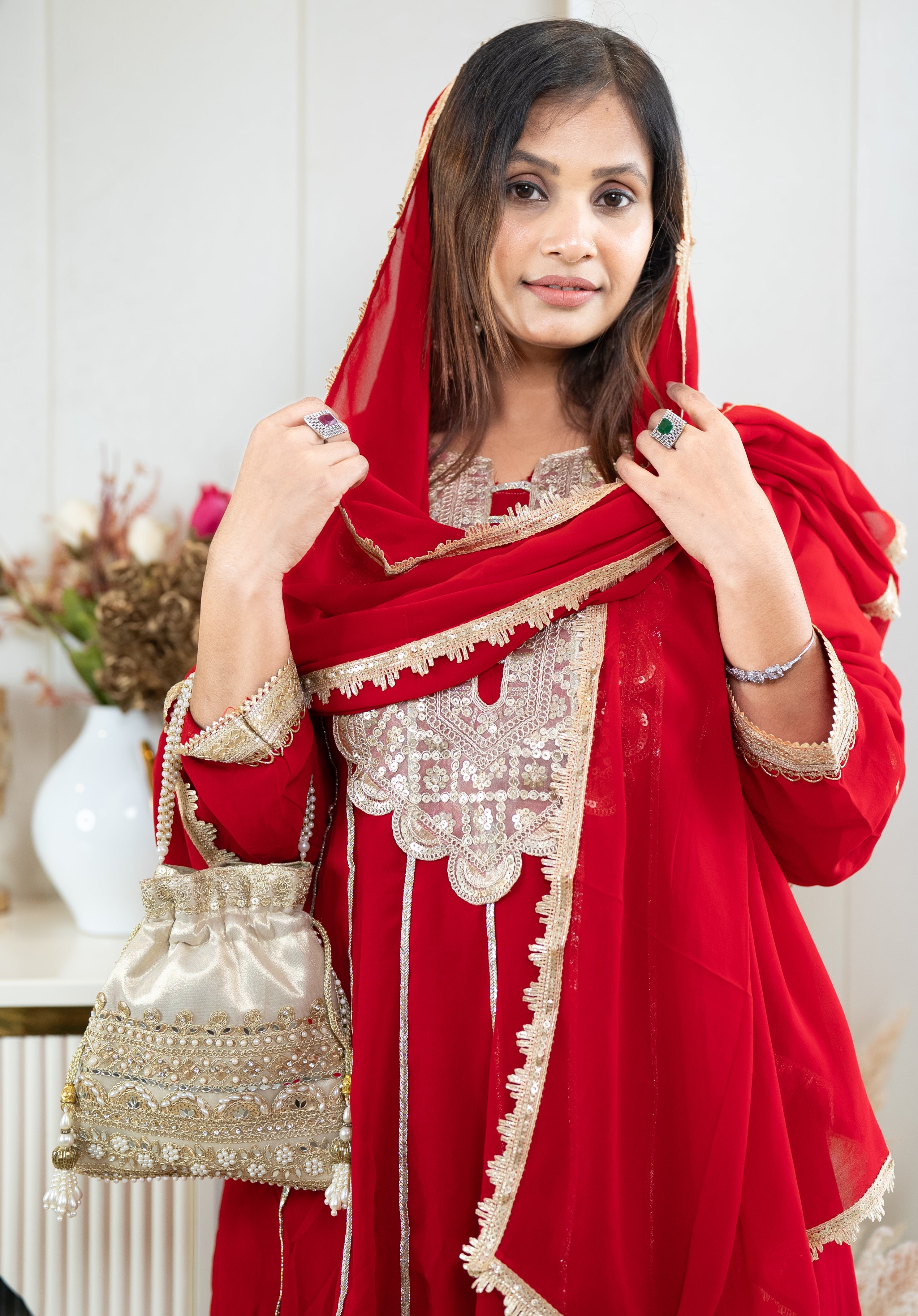 Scarlet Elegance Kurta Set