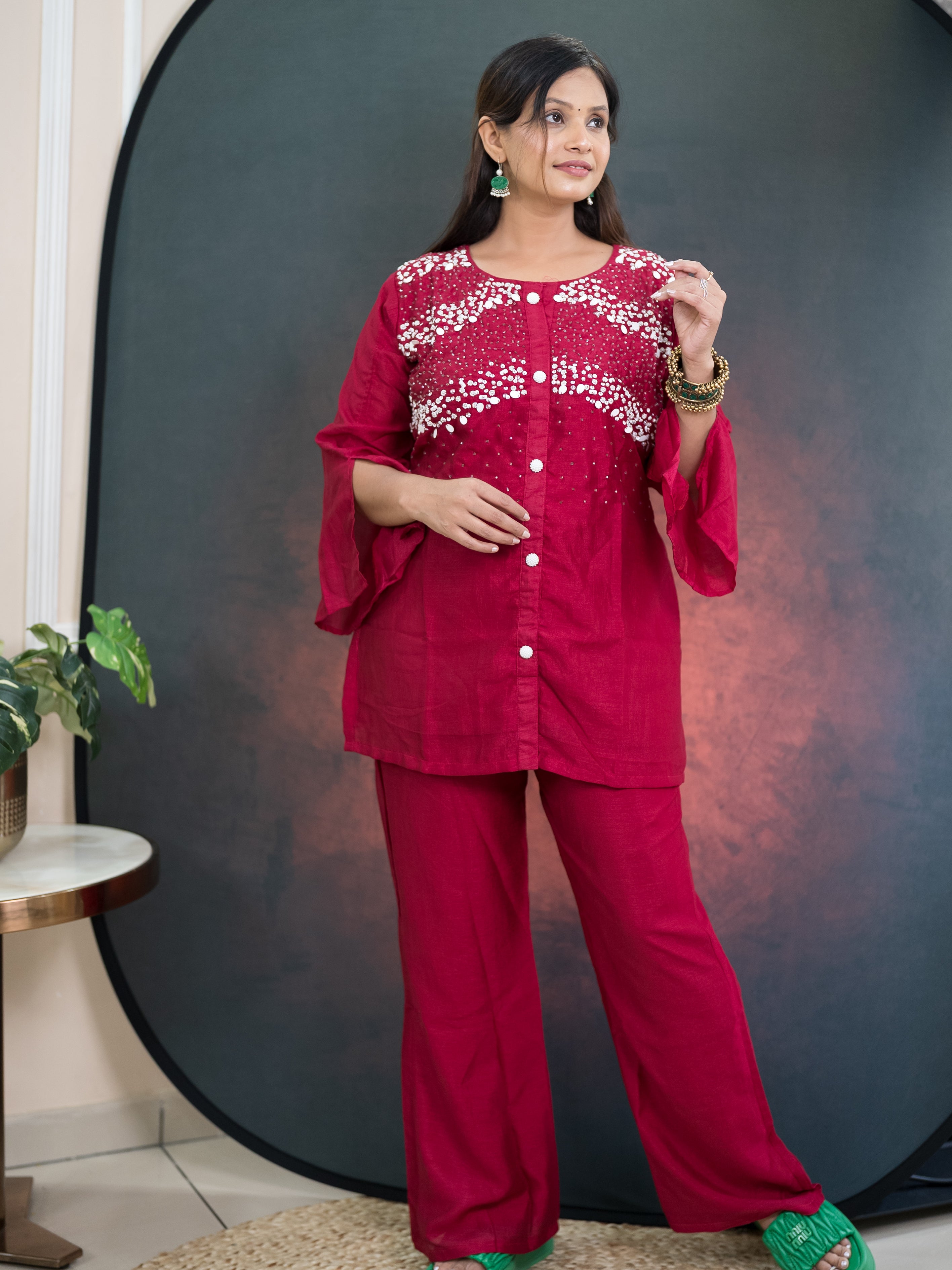 Crimson Pearl Suit Set