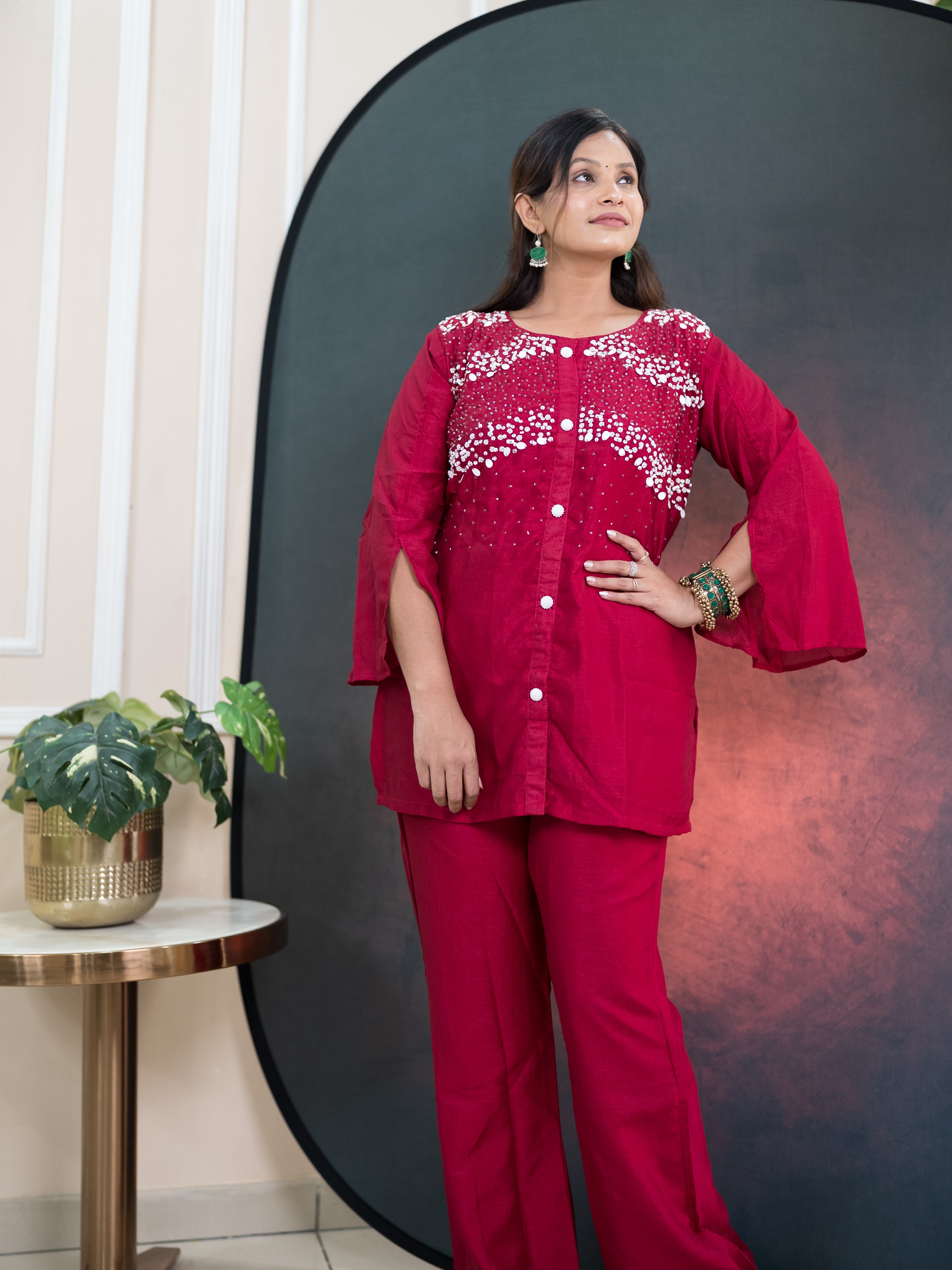 Crimson Pearl Suit Set