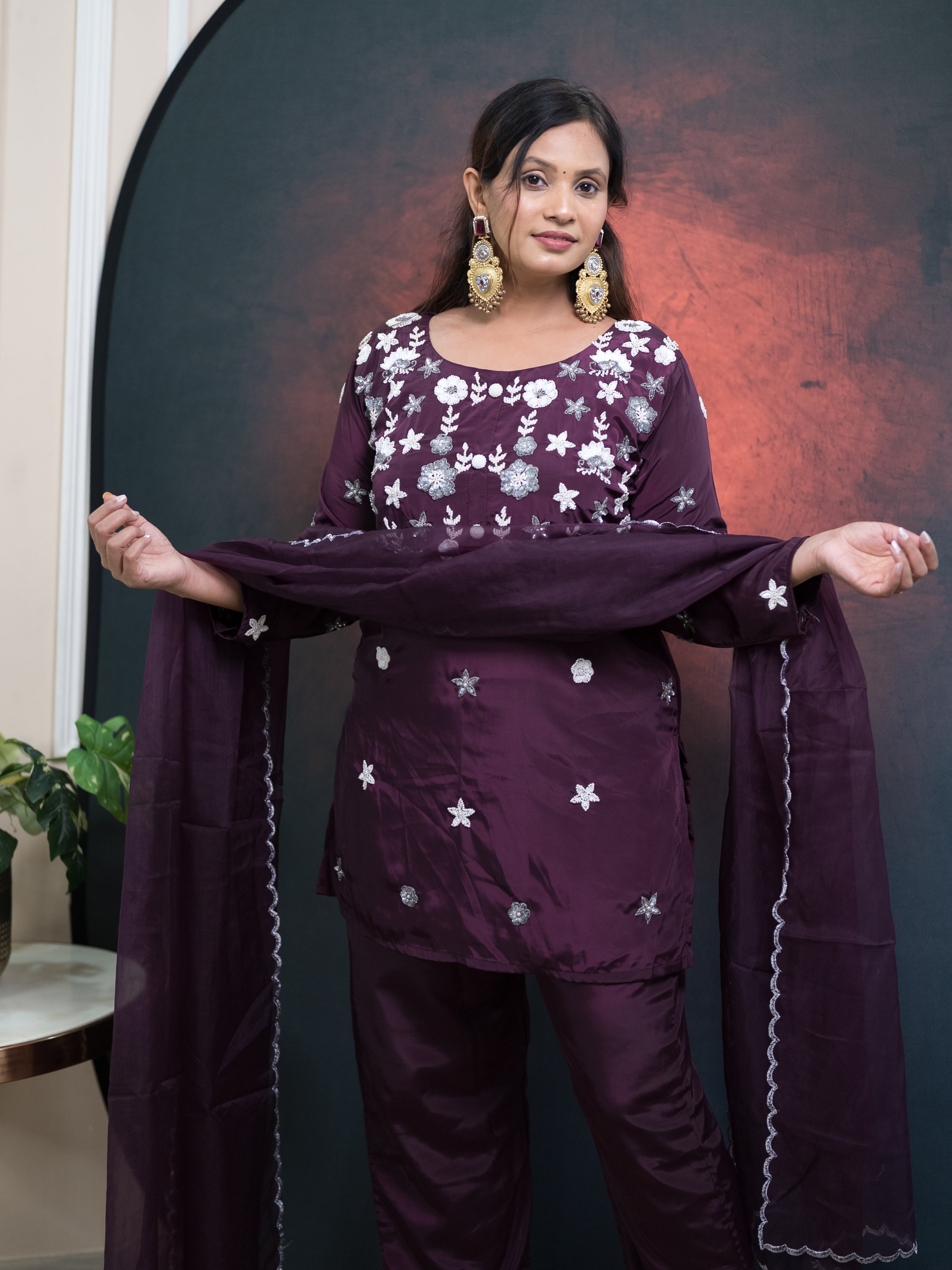 Midnight Blossom Suit Set