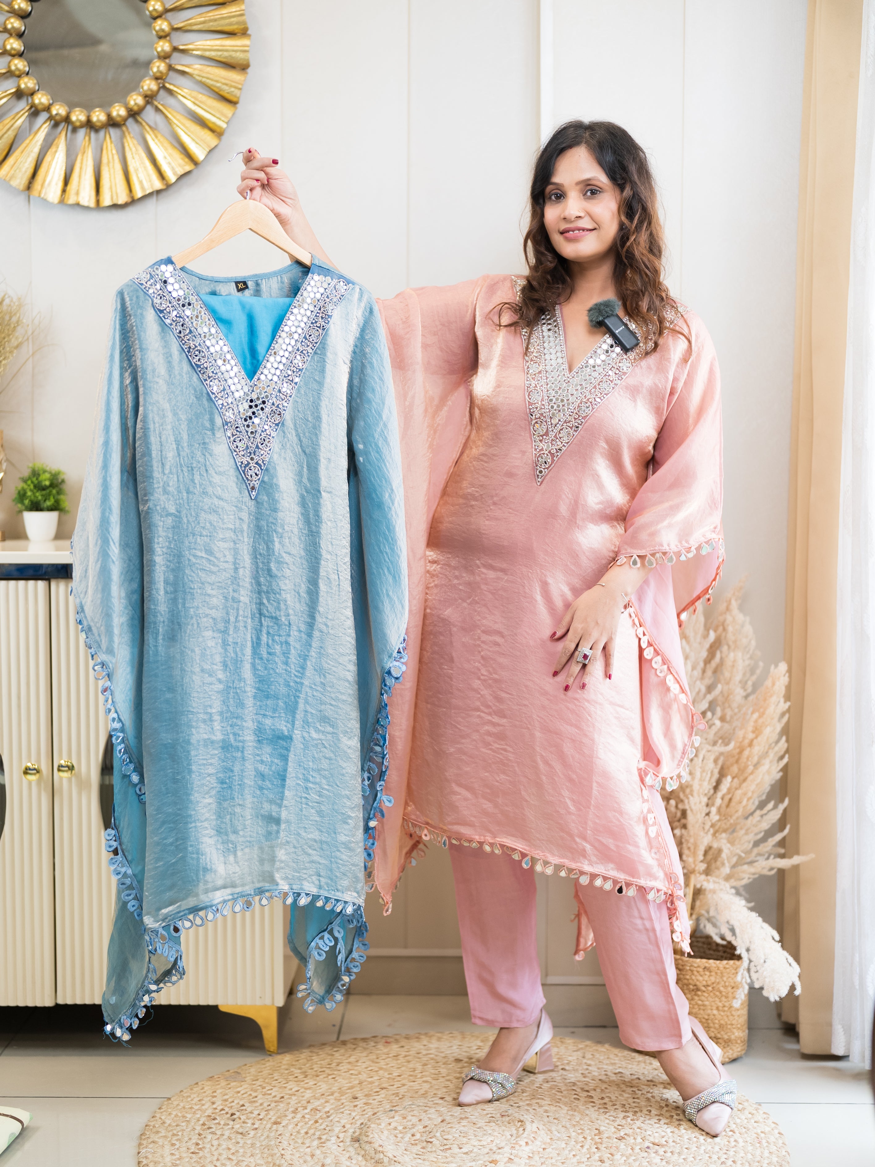 The Blush Mirror Kaftan Set