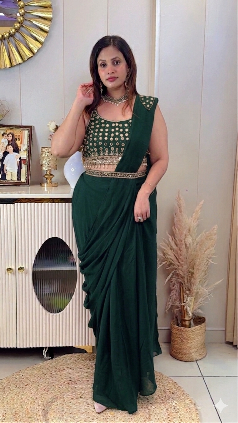 Ready-to-Wear Draped Saree Gown